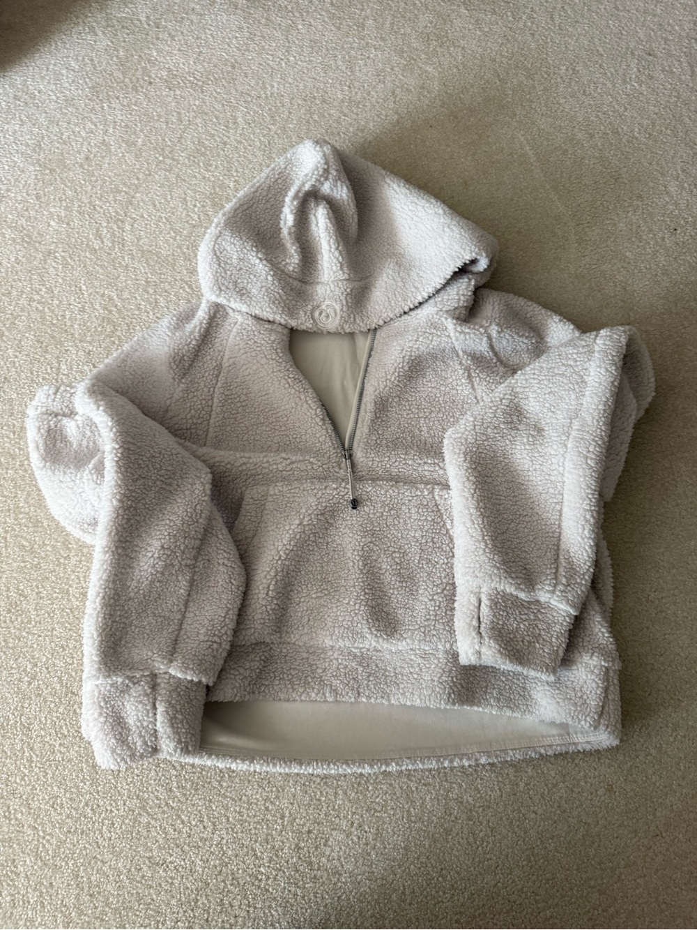 lululemon athletica Cream Sherpa Half-Zip Hoodie - Picture 1 of 1
